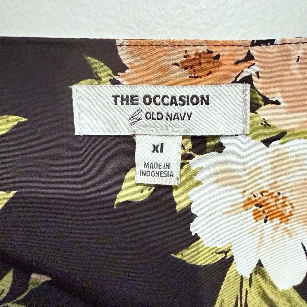 Old Navy The occasion Floral Black Taffeta High Waisted Skirt Crop Top Set XL - Picture 9 of 13